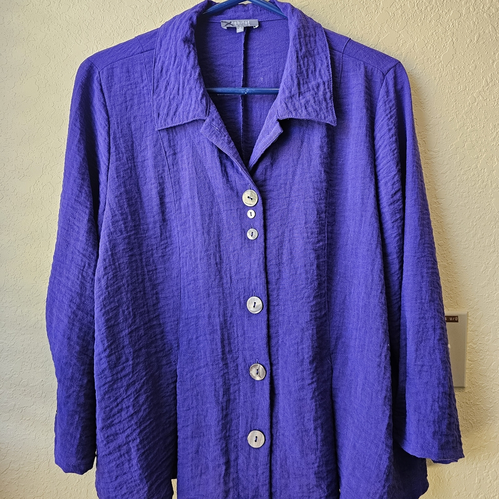 Habitat Vibrant Purple Blouse with Button Detail